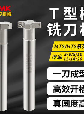 数控直柄T型槽铣刀杆MTS/HTS三面刃开槽侧铣刀杆厚5/6/8/10/12/20