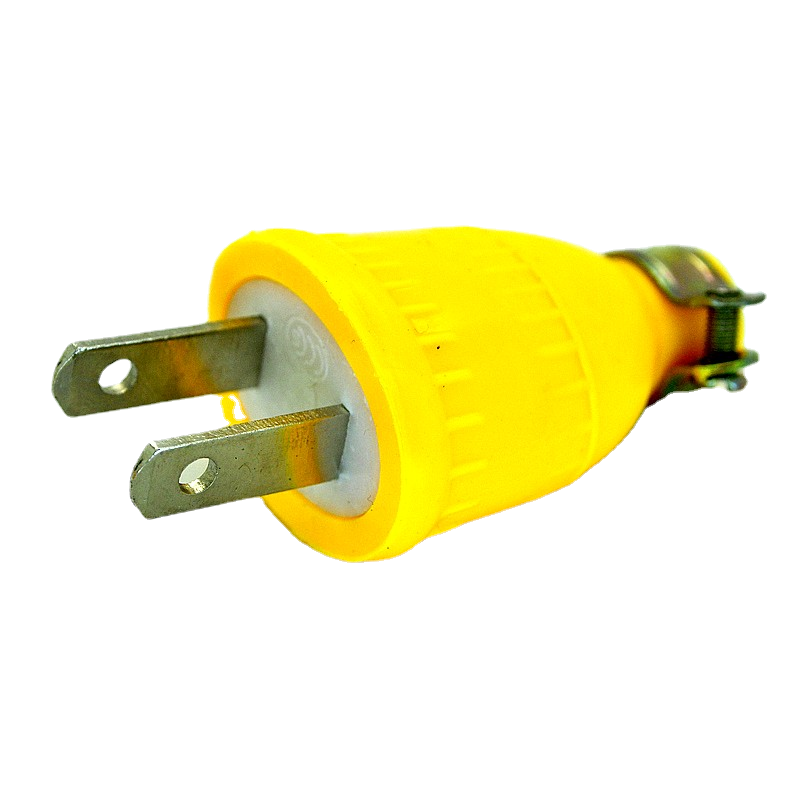 家用摔不烂两扁脚电源插头 耐压防爆软胶二极工程工地接线插头