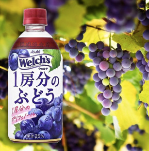 你气清仓 s韦尔奇25%紫葡萄一串葡萄果汁470ml 日本进口 welch