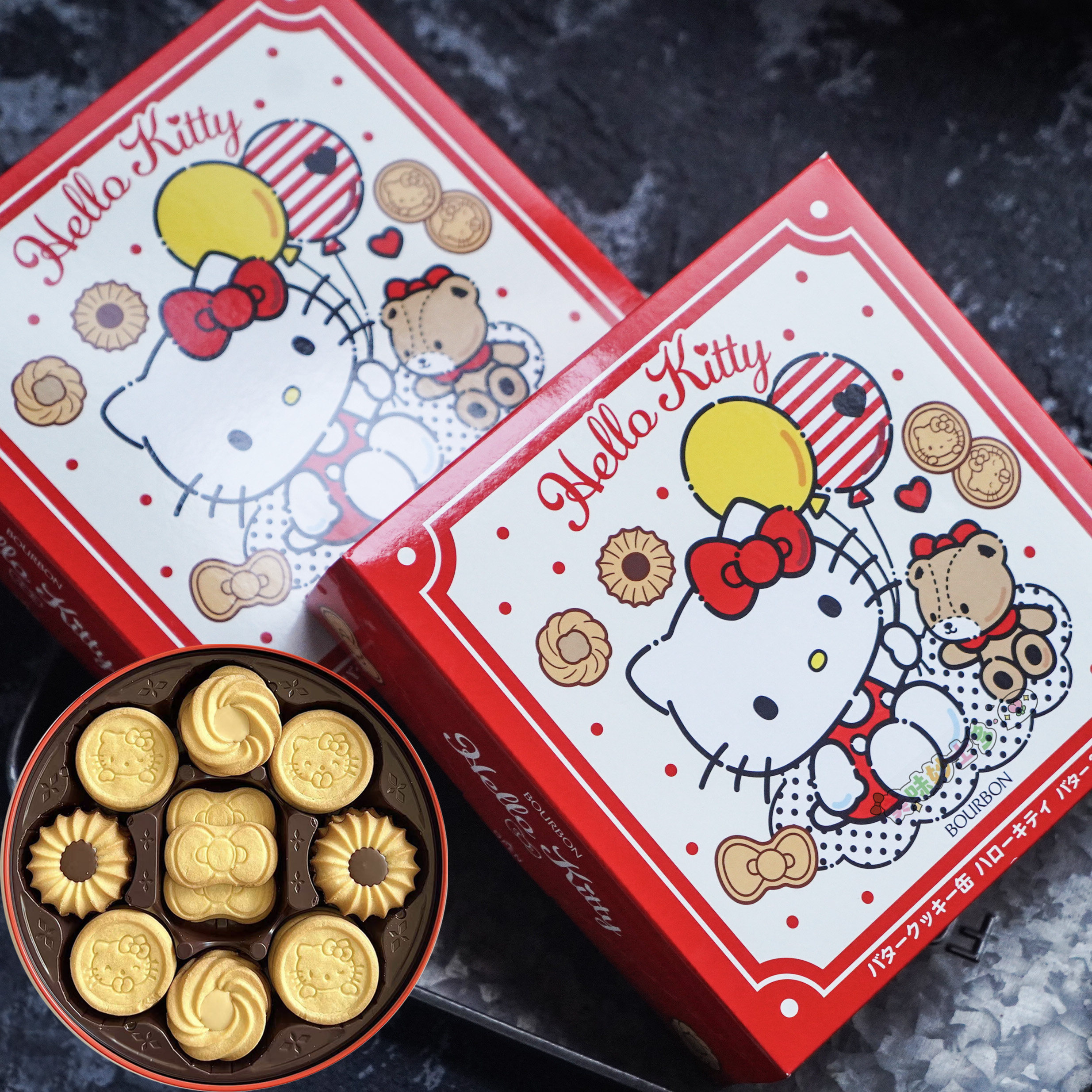 日本波路梦Bourbon 凯蒂猫什锦巧克力曲奇饼干326g圣诞礼物送女友