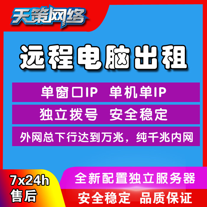 天策远程电脑出租服务器租用单窗口单IP游戏工作室E3E5模拟器多开