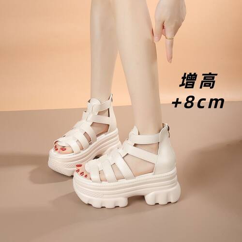欧货时尚高跟厚底凉鞋女8cm