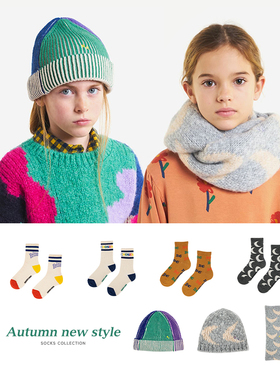 ins爆款2022秋冬BC系列新品 宝宝男童女童针织棉线短袜 帽子围脖