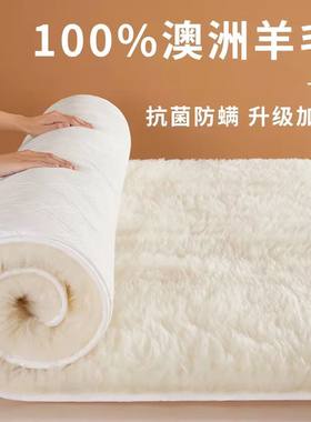 A类澳洲纯羊毛床垫冬季保暖床褥
