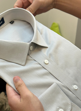 140支全棉高端外贸DP4免烫夏季抗皱长袖商务衬衫男士休闲短袖衬衣