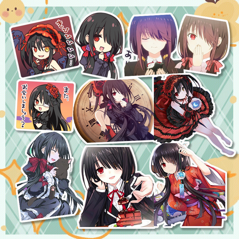 日漫约会大作战贴纸时崎狂三单独款贴画 ins风日系动漫diy装饰贴