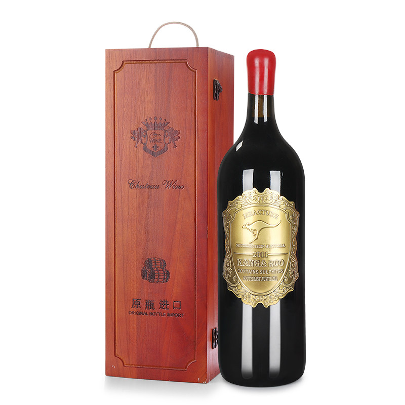 5l大瓶澳洲原瓶进口木盒袋鼠西拉葡萄酒10斤摆设聚餐送礼红酒