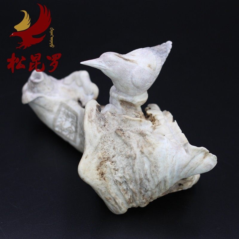鹿角雕刻摆件笔搁纯手工书房客厅装饰