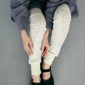 CRISP日系穿搭蕾丝拼接束脚打底裤 新款 女可外穿薄紧身裤 2025秋季