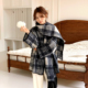 新款 CRISP日系穿搭格纹中长款 呢子外套女独特漂亮带围巾2025冬季