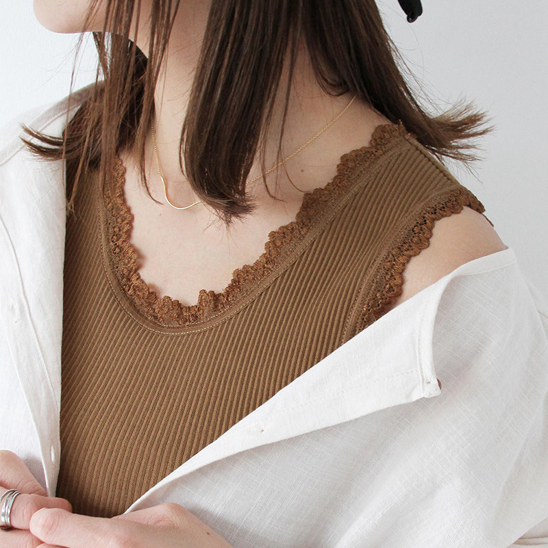 CRISP日系坑条蕾丝边针织吊带背心女内搭纯棉无袖打底衫春夏新款,女装/女士精品,背心吊带,淘宝优惠券,粉丝福利购,淘宝优惠卷