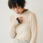 2025秋冬新款 CRISP日系穿搭木耳边领内搭打底衫 叠穿微透薄针织衫