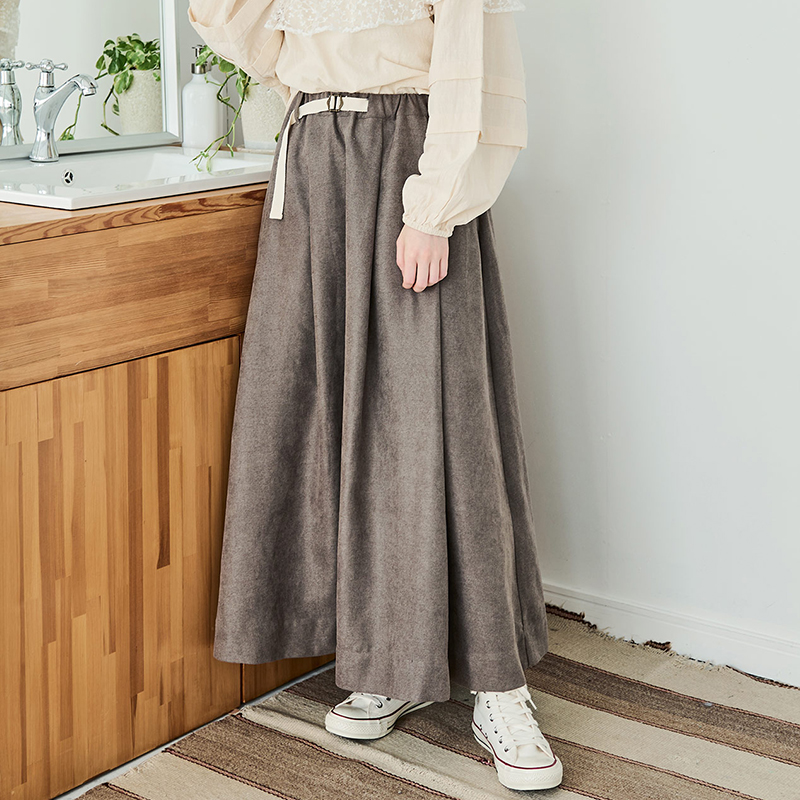 CRISP复古a字长款半身裙