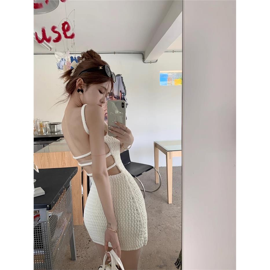 性感露背纯欲辣妹白色包