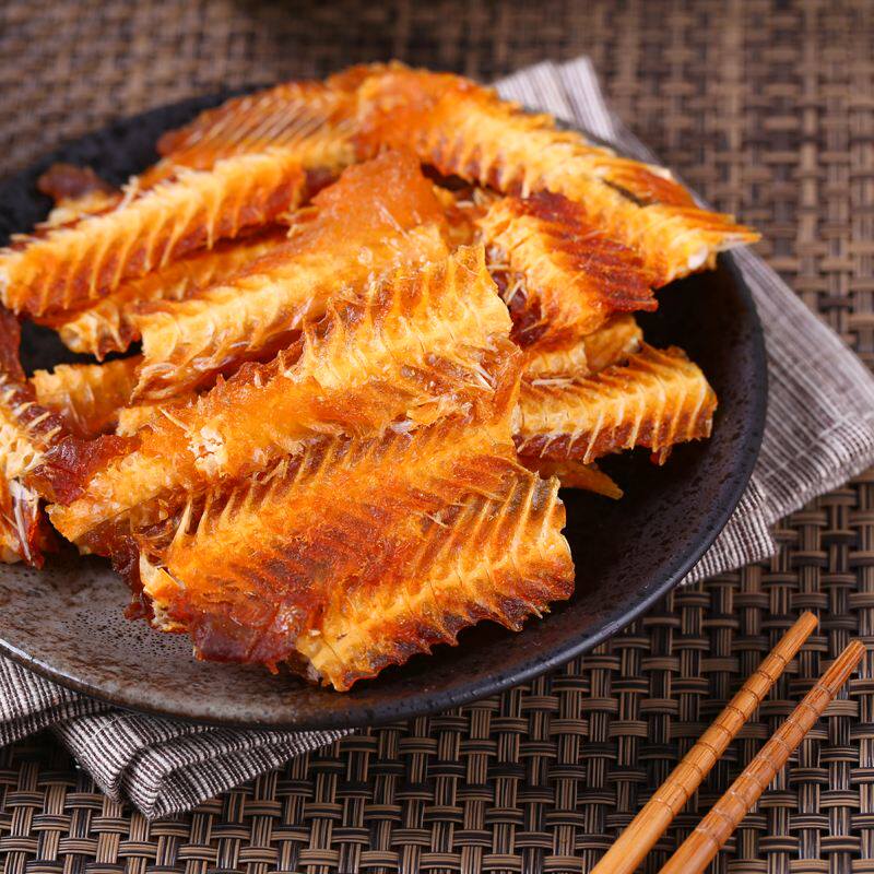 青岛特产深海鱼骨头零食500g兆喜香酥脆鱼骨营养健康网红粒鱼排骨