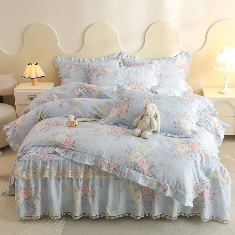 全棉2米x2米2大床四件套床裙款