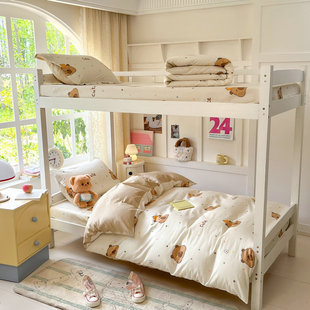 全棉男孩子1米2单人床1米35床品床笠款三件套儿童房男童四件套