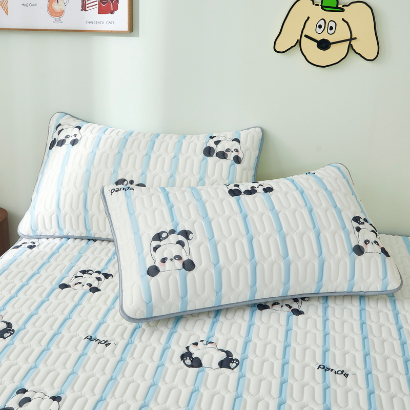 夏季凉感冰丝田园风小碎花熊猫乳胶枕套一对装48cmx74cm枕头套