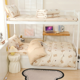 秋冬款保暖加厚全棉磨毛135男童1米35床上四件套1米2床笠款三件套