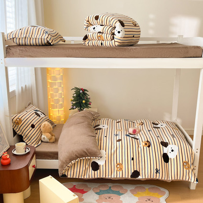 牛奶绒1米35床品床笠款三件套