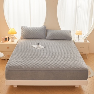 秋冬款牛奶绒三层加厚特厚夹棉加高30厘米厚床垫床笠200cmx220cm