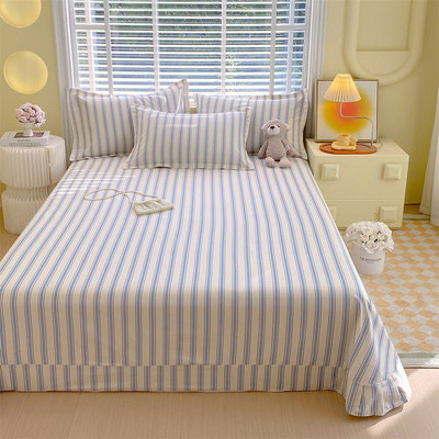 全棉蓝色条纹大床单250cmx270cm