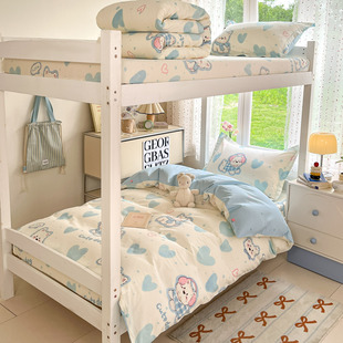 全棉儿童房1米35男童纯棉1米2单人床四件套床笠款1米35床笠三件套