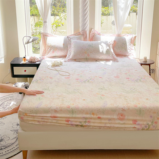 全棉优质田园风小碎花2米x2米2大床床笠180cmx200cm 200cmx220cm