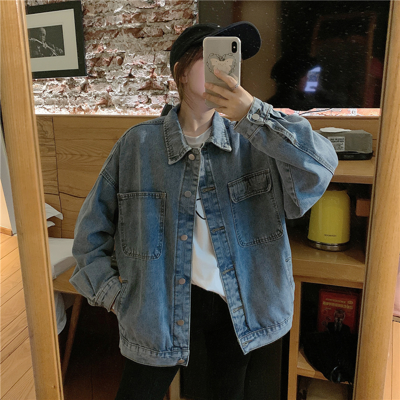 Real price 2020 new women's spring autumn Korean loose style top long sleeve versatile denim jacket