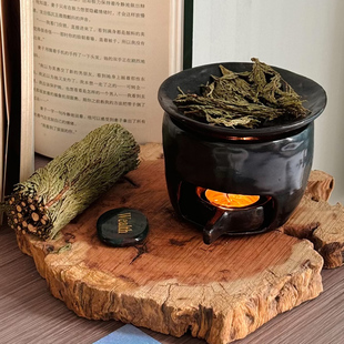 小森之家手工粗陶烘烤炉天然植物香薰炉室内家用烤茶炉蜡烛氛围感