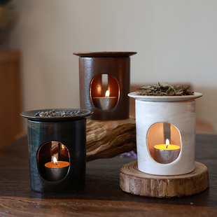 小森之家手工陶瓷烘烤炉熏香家用室内持久烤茶炉办公室蜡烛香薰炉