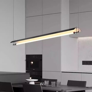 现代简约餐厅吊灯设计师款意式极简创意个性吧台餐桌长条瓦片吊灯