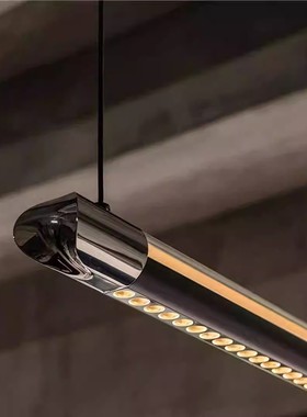 意式极简皓月餐厅吊灯设计师创意办公茶室一字长条吧台岛台餐桌灯