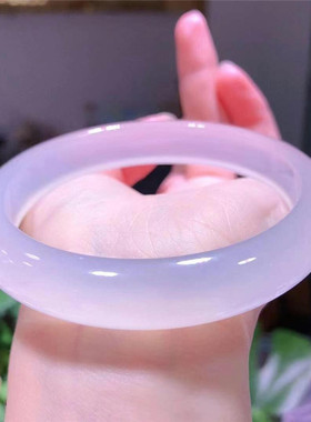 荔枝冻 天然 高冰种南红玛瑙手镯女夏玉髓细款玉镯子少女原创设计