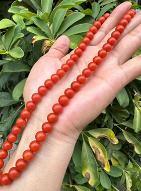 天然云南保山四川九口南红玛瑙手链转运项链手串8MM锦红 妈妈链女