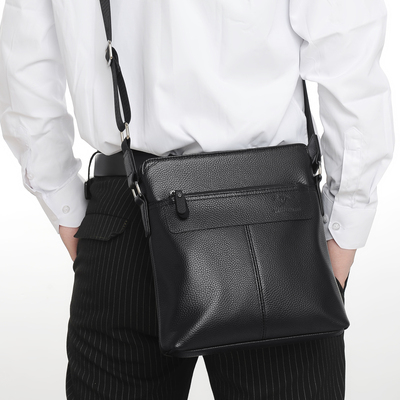 男士头层牛皮商务斜挎包