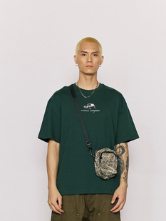 汽车文化潮牌印花简约宽松复古T 素T恤 WOW意志驱动 Mini小车元