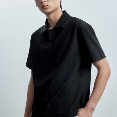 WILL ON WHEELS新款天丝松弛感短袖Polo衫高级柔软翻领衬衣老钱风