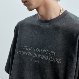 双面纱织撞色NBC口号短袖 WHEELS新款 T恤汽车文化复古 WILL