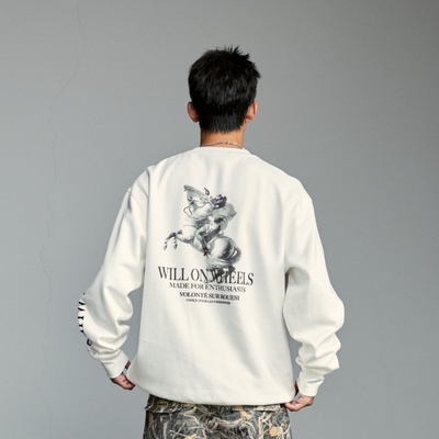 意志驱动美式复古圆领卫衣