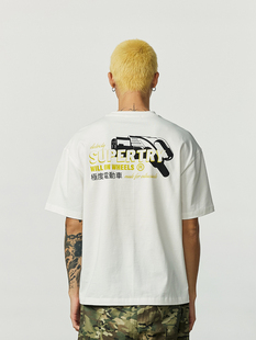 潮牌圆领宽松休闲T恤 T恤 WOW意志驱动汽车文化 极度电动车短袖