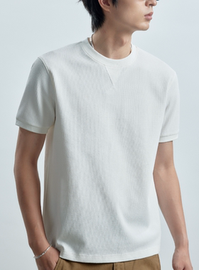 WILL ON WHEELS新款FlowTech 华夫格拼接领短袖T恤运动吸湿轻盈感