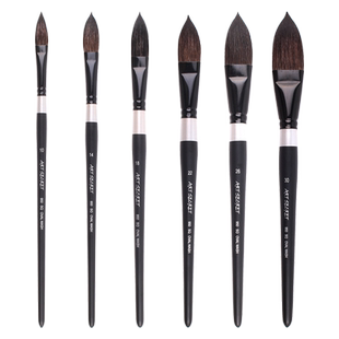 韩国artsecret黑天鹅水彩笔灰松鼠毛水彩画笔固体颜料国画毛笔专业手绘美术绘画勾线笔排笔刷榛型猫舌水彩笔