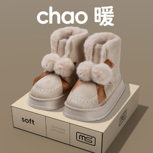 高帮冬季外穿棉拖鞋女加绒加厚保暖居家棉鞋包跟增高新款休闲棉靴