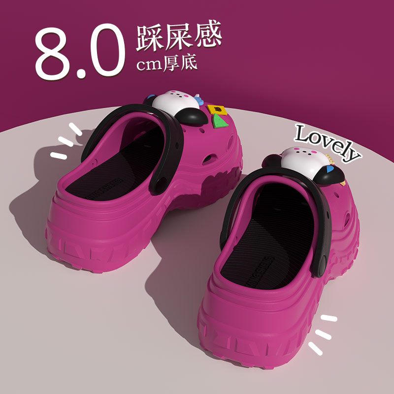 厚底小个子洞洞鞋女款夏季外穿