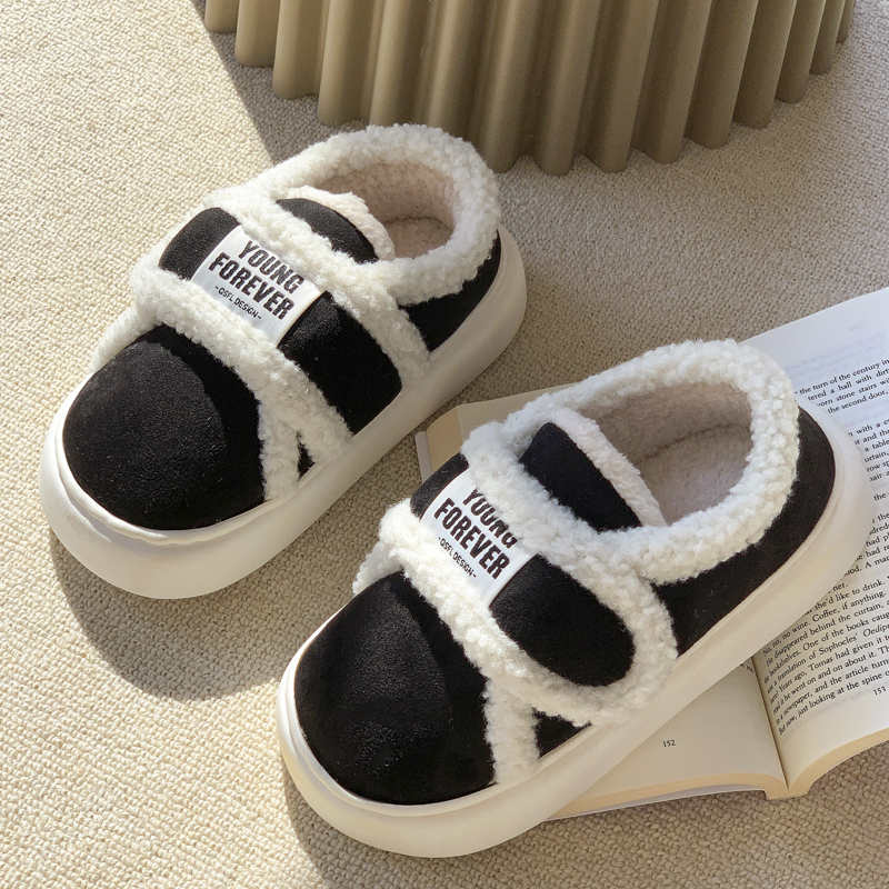 复古魔术贴包跟棉鞋女款冬季