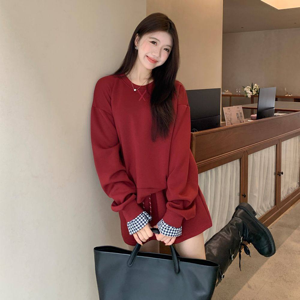 2026新年穿搭时尚休闲套装女早春新款洋气拼接卫衣半身裙两件套秋,女装/女士精品,时尚套装,淘宝优惠券,粉丝福利购,淘宝优惠卷