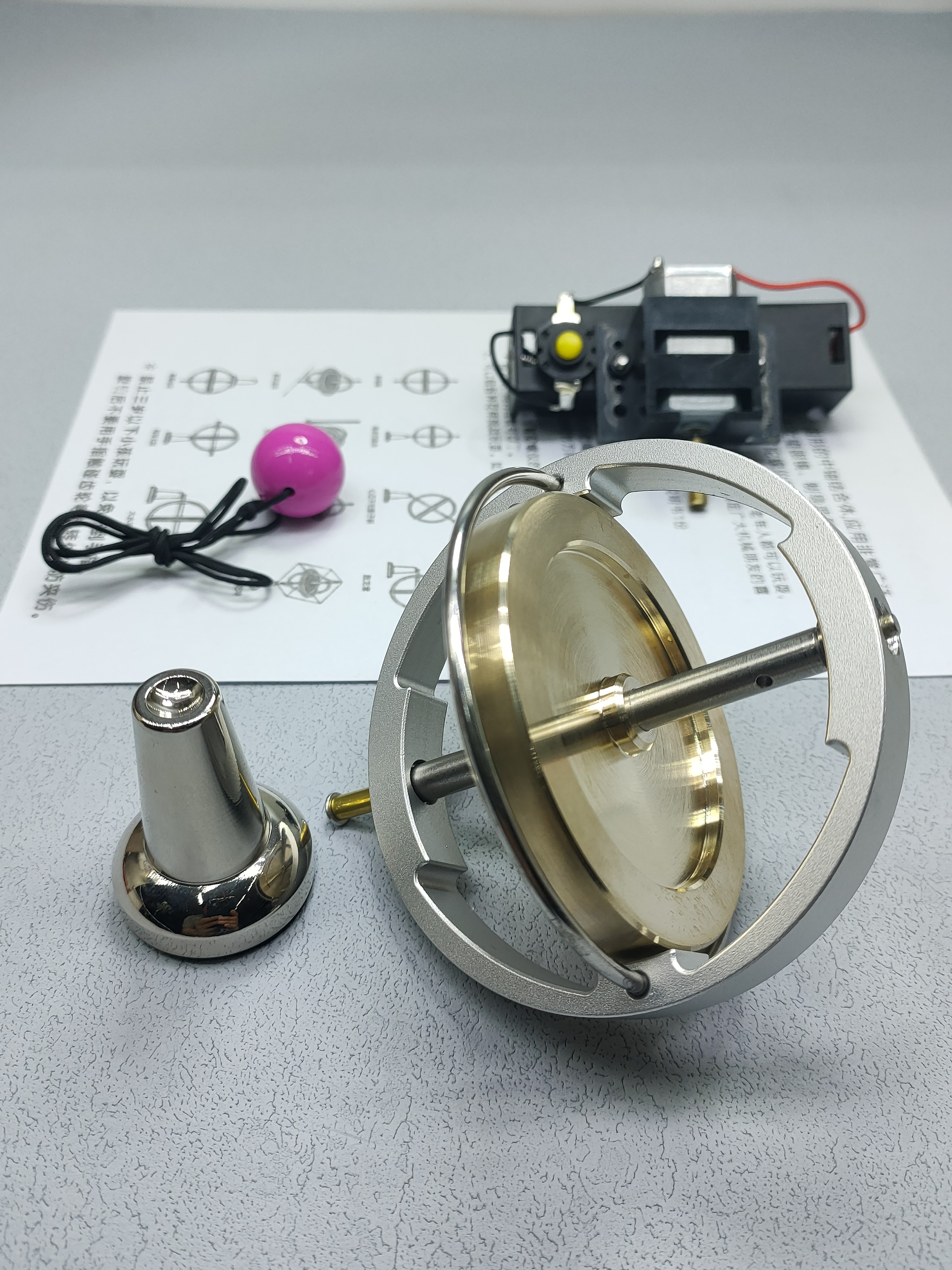 傲建模型全品加工定制金属三四轴机械陀螺仪手拧陀螺男孩学生玩具