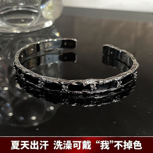 暗黑風水鉆手鐲男高級感小眾設計手環女冷淡風簡約百搭情侶手飾品