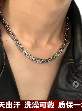 钛钢不掉色项链男女古巴链子